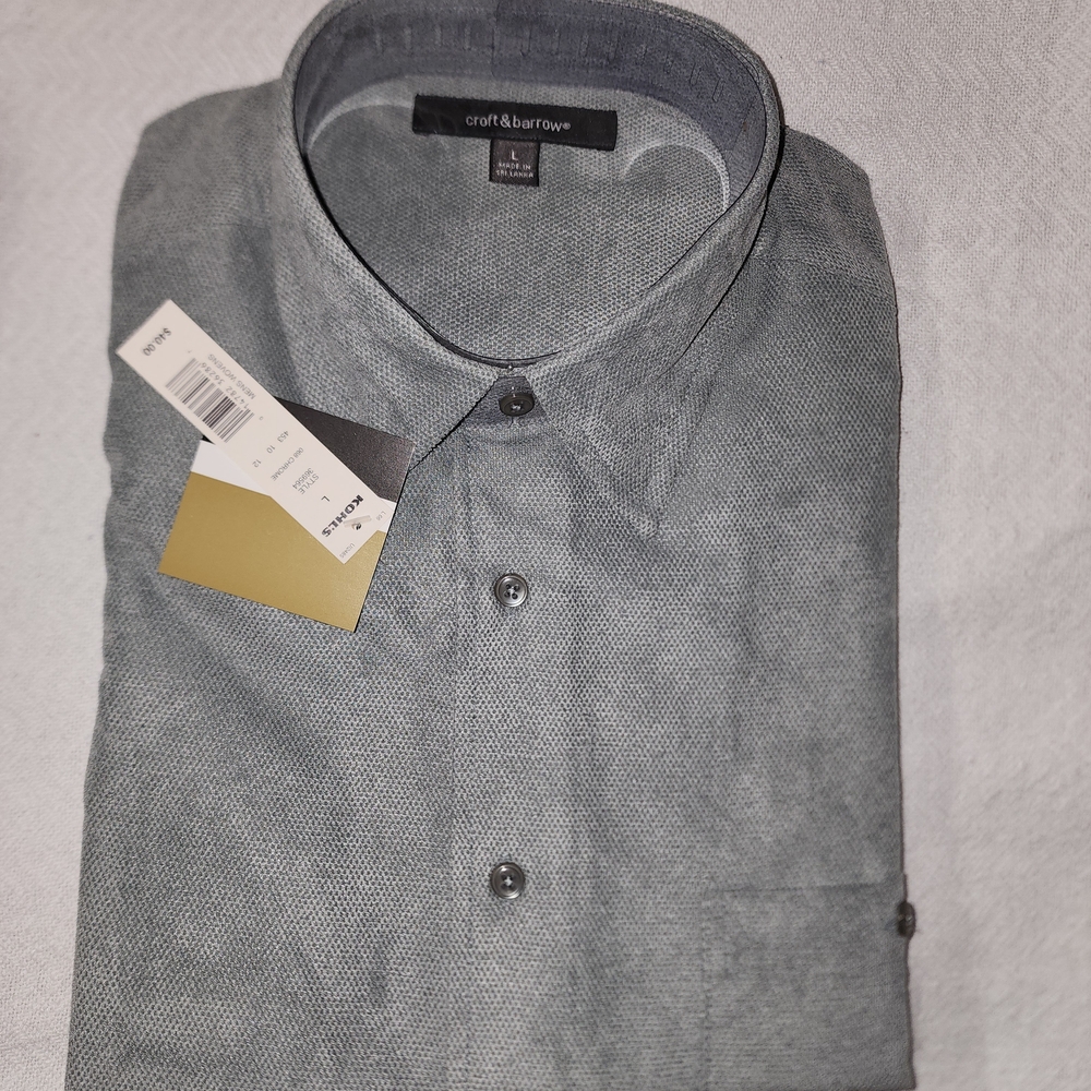 Kohl's Croft & Barrow Gray Men's Casual Shirt